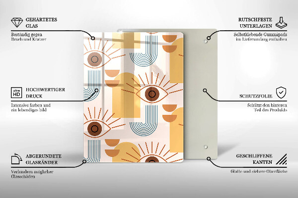 Tagliere in vetro Modello occhi boho