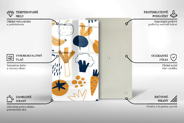 Tagliere in vetro Illustrazione del cibo