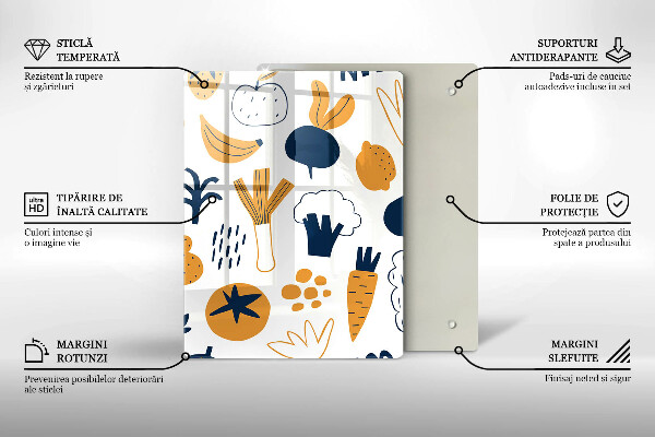 Tagliere in vetro Illustrazione del cibo