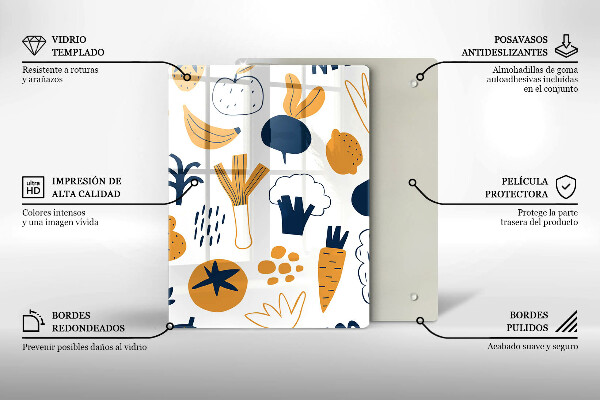 Tagliere in vetro Illustrazione del cibo