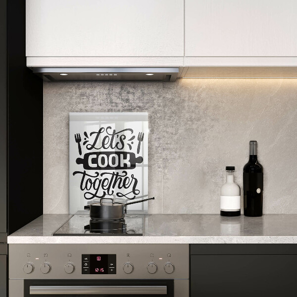 Tagliere in vetro Let's cook together