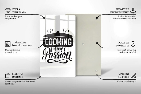 Tagliere in vetro Cooking is my passion