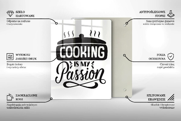 Tagliere in vetro Cooking is my passion