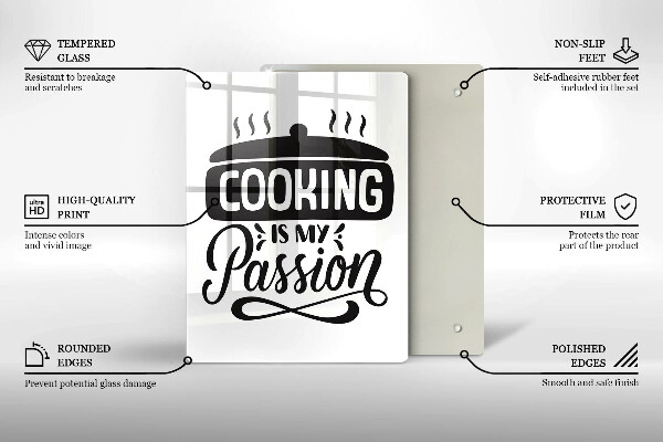 Tagliere in vetro Cooking is my passion