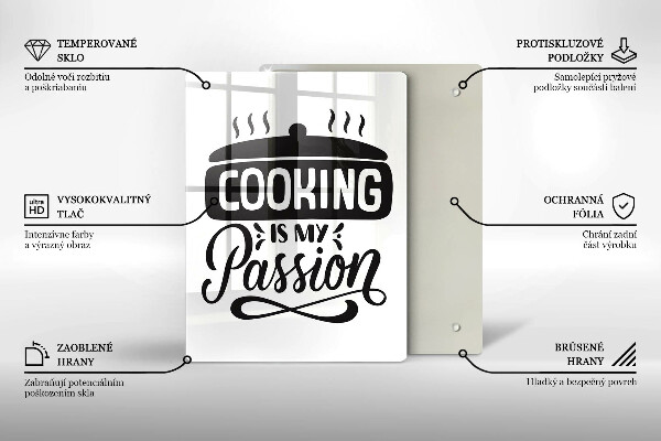 Tagliere in vetro Cooking is my passion