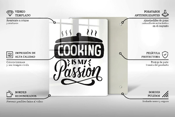 Tagliere in vetro Cooking is my passion