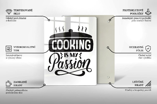 Tagliere in vetro Cooking is my passion