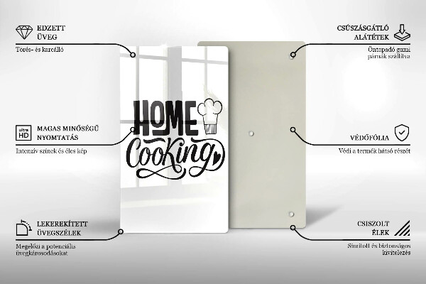 Tagliere in vetro Home cooking