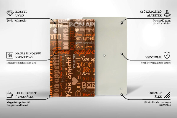 Tagliere in vetro Bon appetit