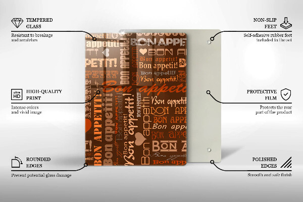 Tagliere in vetro Bon appetit