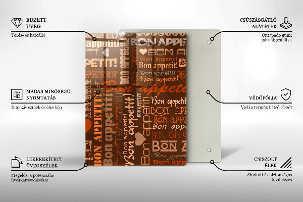 Tagliere in vetro Bon appetit