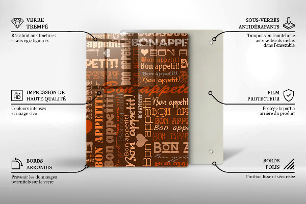 Tagliere in vetro Bon appetit