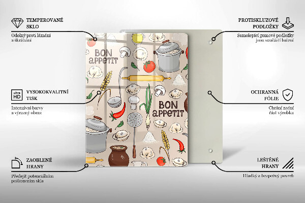 Tagliere in vetro temperato Illustrazione della cucina