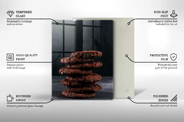 Tagliere in vetro temperato Biscotti al cioccolato