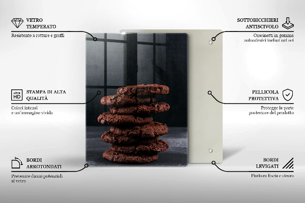 Tagliere in vetro temperato Biscotti al cioccolato