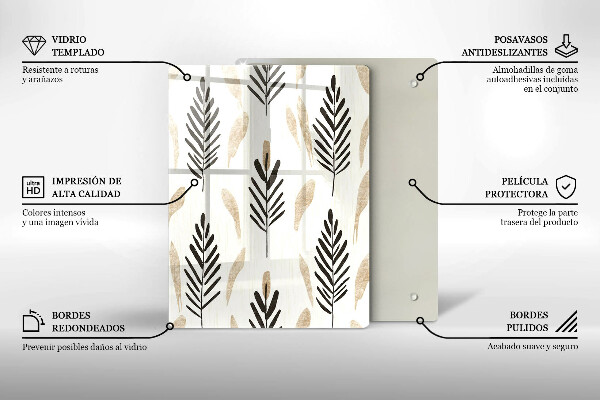 Tagliere in vetro temperato Piante bohémien