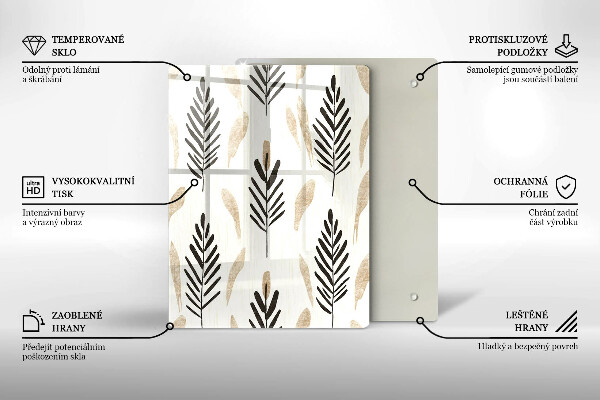 Tagliere in vetro temperato Piante bohémien