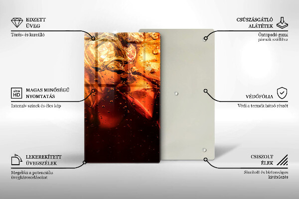 Tagliere in vetro temperato Bevanda alla cola con ghiaccio