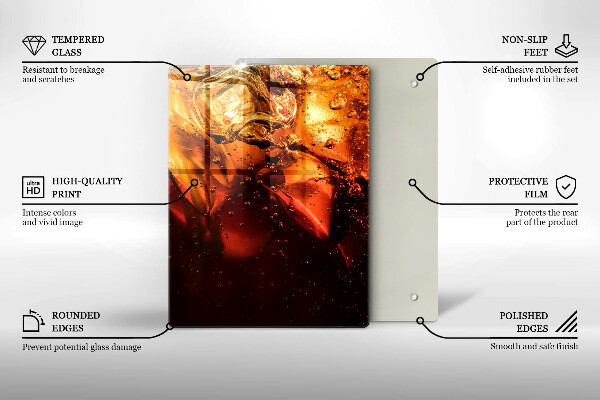 Tagliere in vetro temperato Bevanda alla cola con ghiaccio