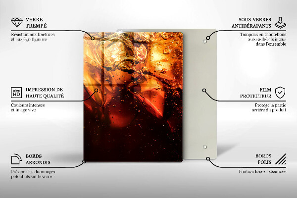 Tagliere in vetro temperato Bevanda alla cola con ghiaccio