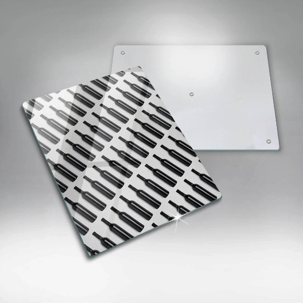 Tagliere in vetro temperato Bottiglie di vino nere