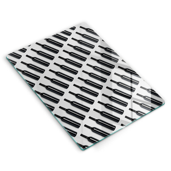 Tagliere in vetro temperato Bottiglie di vino nere