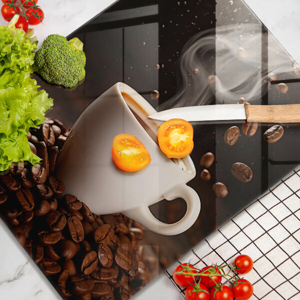 Tagliere in vetro temperato Tazza di caffè calda