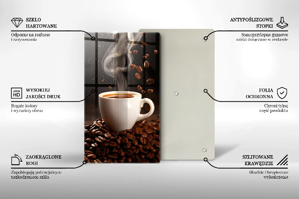 Tagliere in vetro temperato Tazza di caffè calda