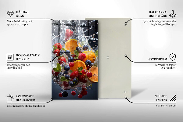 Tagliere in vetro temperato Frutta in acqua