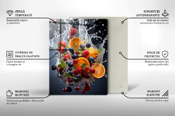 Tagliere in vetro temperato Frutta in acqua