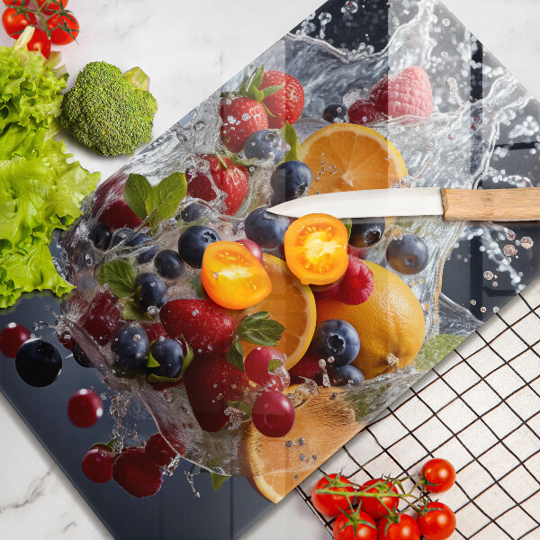 Tagliere in vetro temperato Frutta in acqua