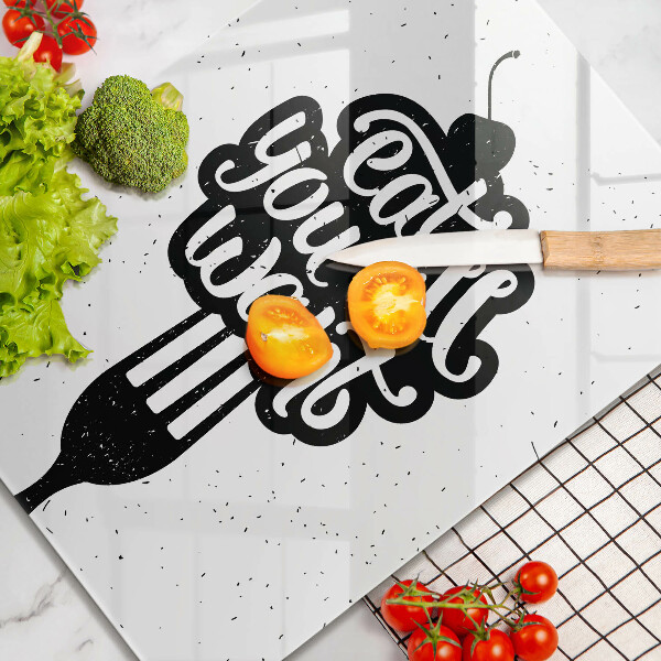 Tagliere in vetro temperato Eat all you want