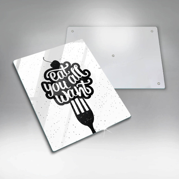 Tagliere in vetro temperato Eat all you want