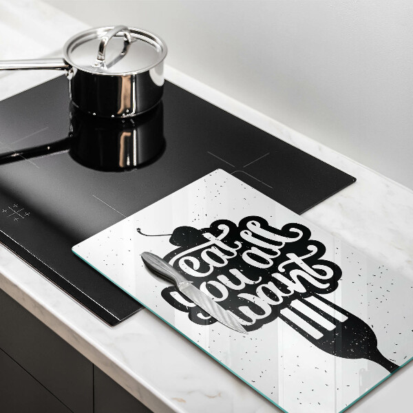 Tagliere in vetro temperato Eat all you want