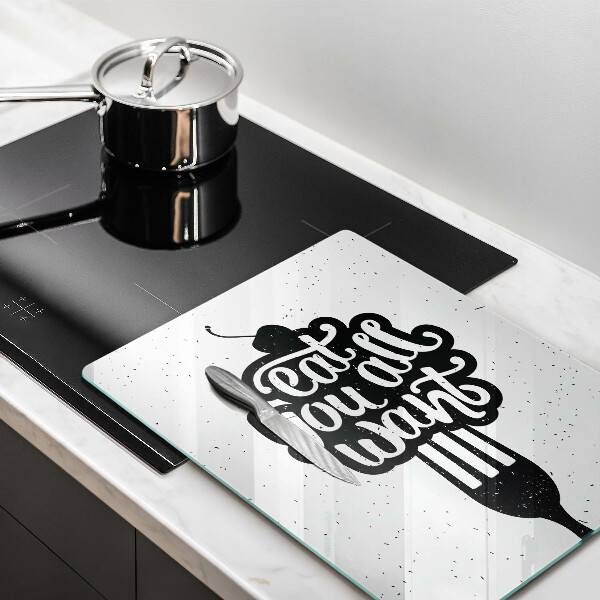 Tagliere in vetro temperato Eat all you want