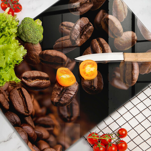 Tagliere in vetro temperato Chicchi di caffè marroni