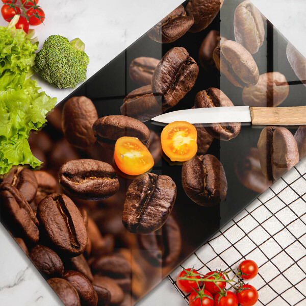 Tagliere in vetro temperato Chicchi di caffè marroni