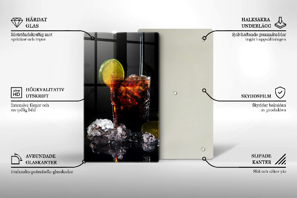 Tagliere in vetro temperato Bevanda terrosa con ghiaccio