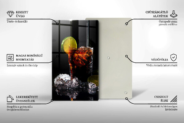 Tagliere in vetro temperato Bevanda terrosa con ghiaccio