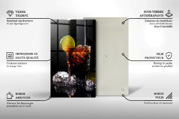 Tagliere in vetro temperato Bevanda terrosa con ghiaccio