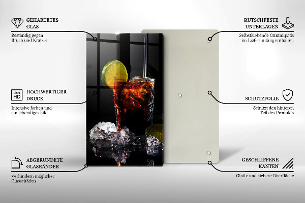 Tagliere in vetro temperato Bevanda terrosa con ghiaccio