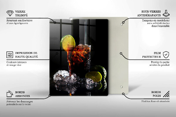 Tagliere in vetro temperato Bevanda terrosa con ghiaccio