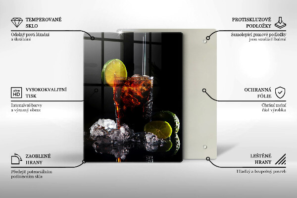 Tagliere in vetro temperato Bevanda terrosa con ghiaccio