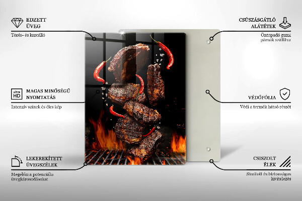 Tagliere in vetro temperato Carne alla griglia