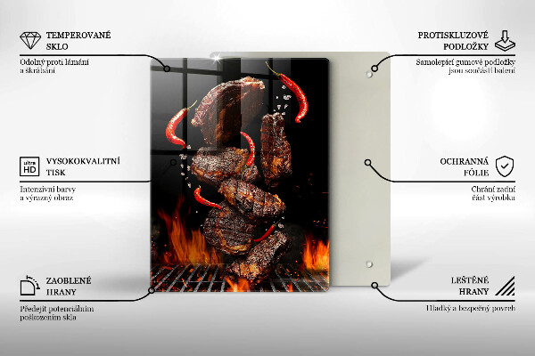 Tagliere in vetro temperato Carne alla griglia