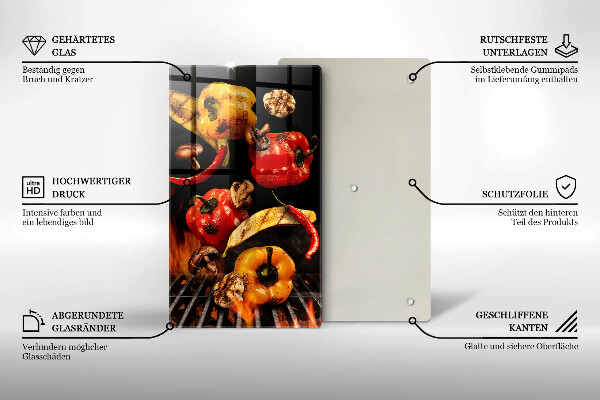 Tagliere in vetro temperato Verdure alla griglia