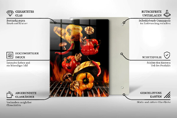 Tagliere in vetro temperato Verdure alla griglia