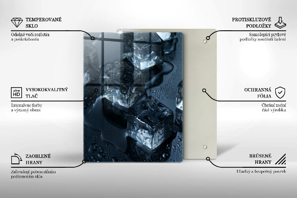 Tagliere in vetro temperato Cubetti di ghiaccio freddi
