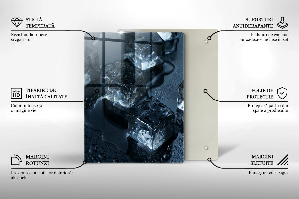 Tagliere in vetro temperato Cubetti di ghiaccio freddi