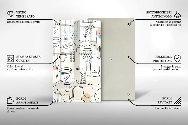 Tagliere in vetro temperato Accessori per la cucina